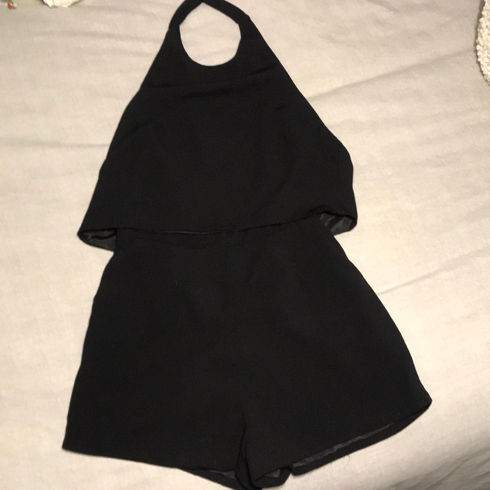 Open back black romper!